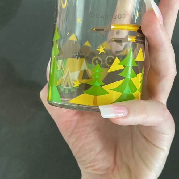Starbucks Colorado Glass Water Bottle retired "You Are Here" Plastic Top 18.5 OZ - Picture 4 of 6